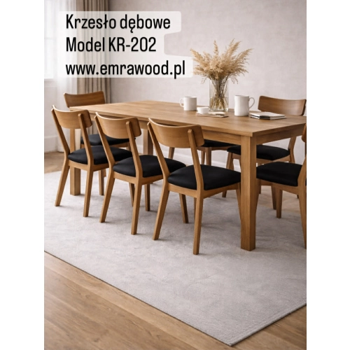 PRODUCENT Krzesło Dębowe KR-202 Tkanina Kolor Szary Ciemny / Grafitowy